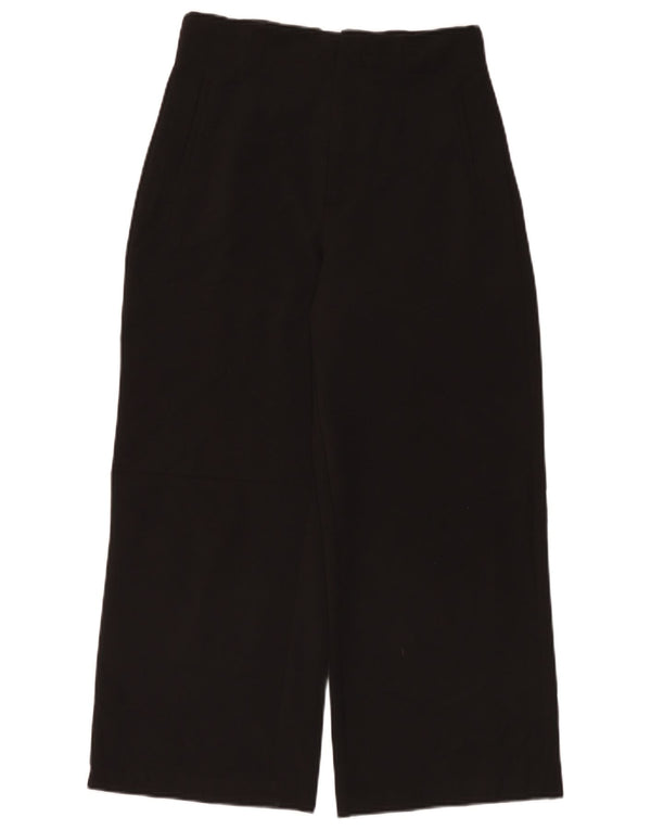 Zara Mujer Pantalones Casuales De Pierna Ancha De Cintura Alta Mediano W28 L26 Negro