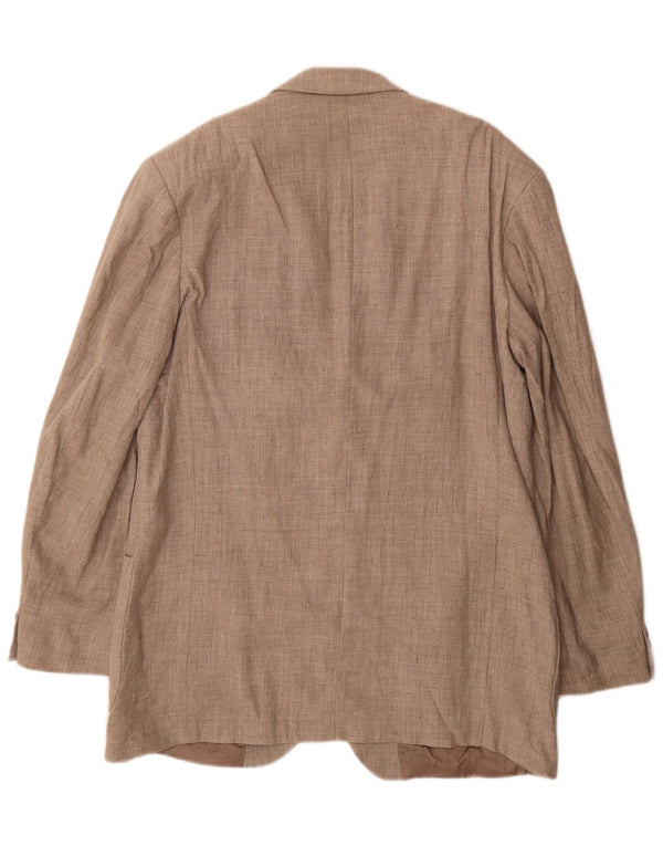 Marks & Spencer Chaqueta tipo blazer de 3 botones para hombre UK 42 Large Beige Linen