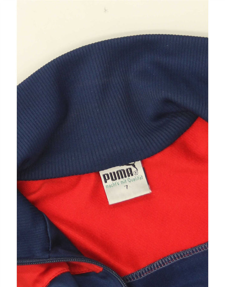 Puma Chaqueta superior de chándal para hombre Poliéster color block azul marino mediano
