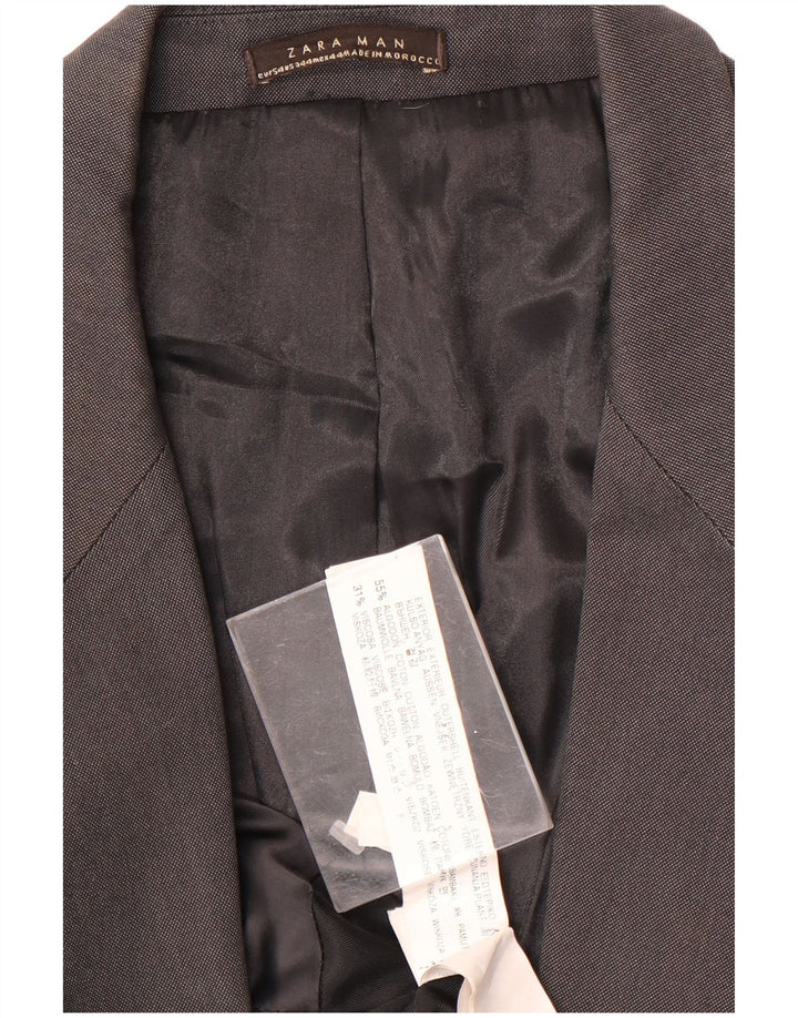 Zara Chaqueta Blazer De 1 Botón Para Hombre EU 54 XL Algodón Gris