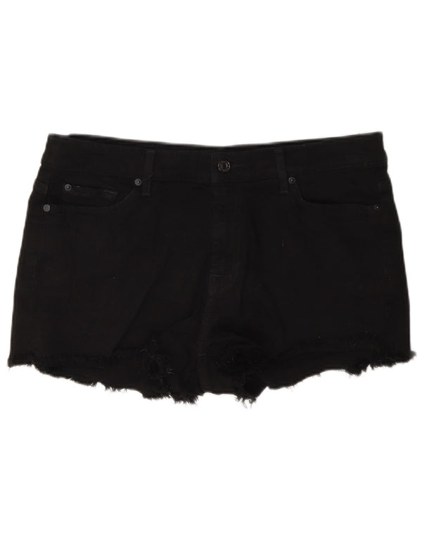 7 For All Mankind Shorts vaqueros para mujer W34 Large Algodón negro