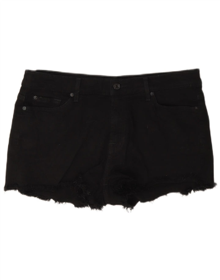7 For All Mankind Shorts vaqueros para mujer W34 Large Algodón negro