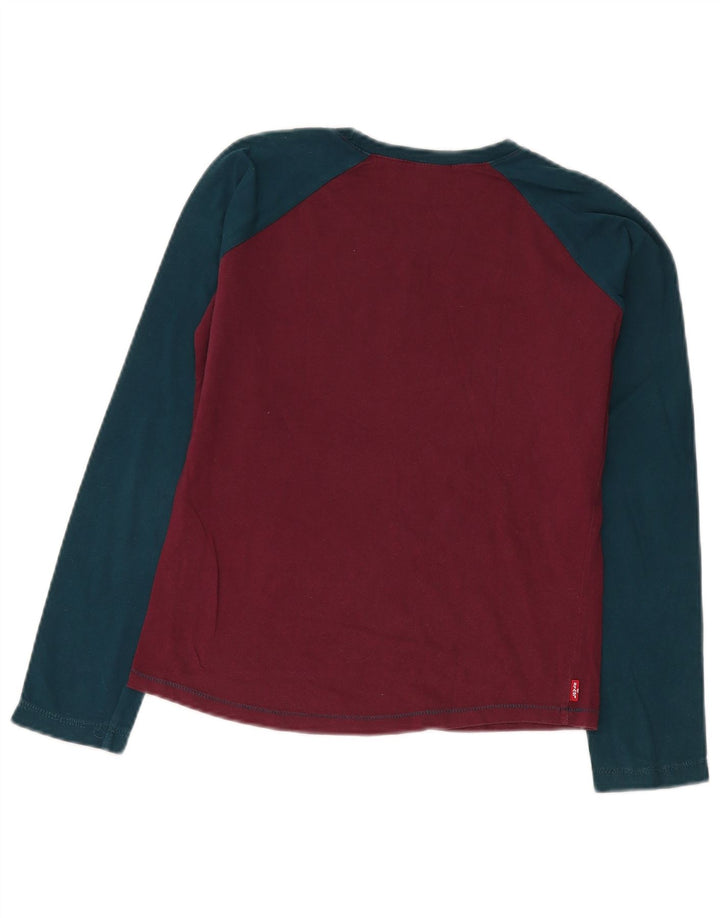 Levi's Top gráfico para mujer de manga larga UK 44 Medium Borgoña Colorblock