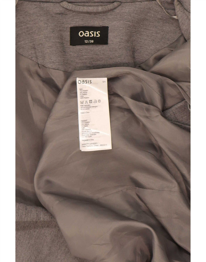 Chaqueta tipo blazer abierta para mujer Oasis UK 40 Poliéster gris medio