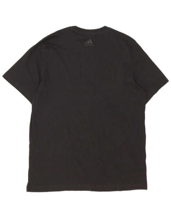Adidas - Camiseta gráfica para hombre, talla grande, algodón negro