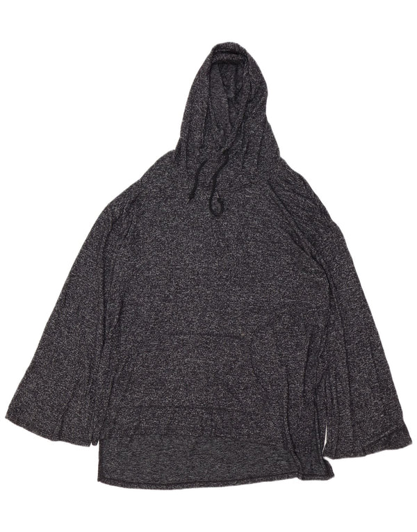 MOSSIMO Blusa larga con capucha para mujer UK 46 Grande Rayón moteado gris