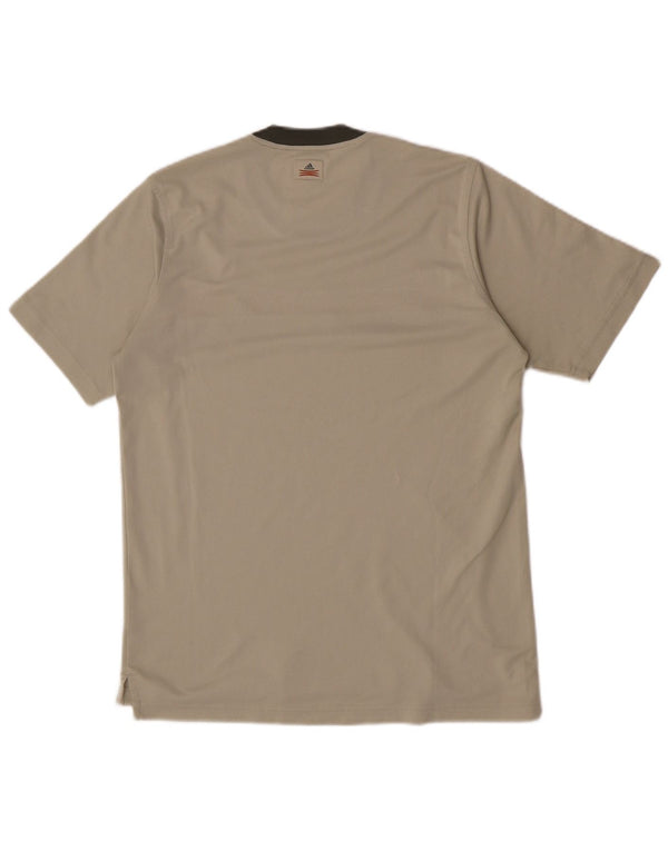 Adidas Hombre Camiseta Top Medio Beige Colorblock Poliéster
