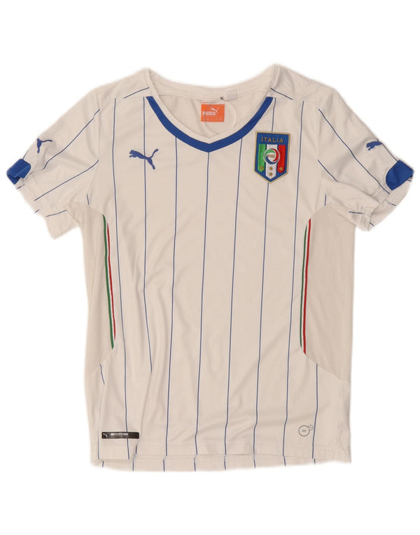 PUMA Boys Italia Camiseta Top 11-12 años Blanco Rayas Poliéster
