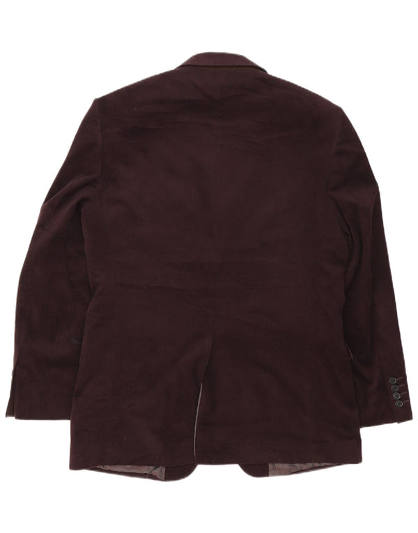 Marks & Spencer Chaqueta tipo blazer de 2 botones para hombre UK 40 Poliéster granate mediano