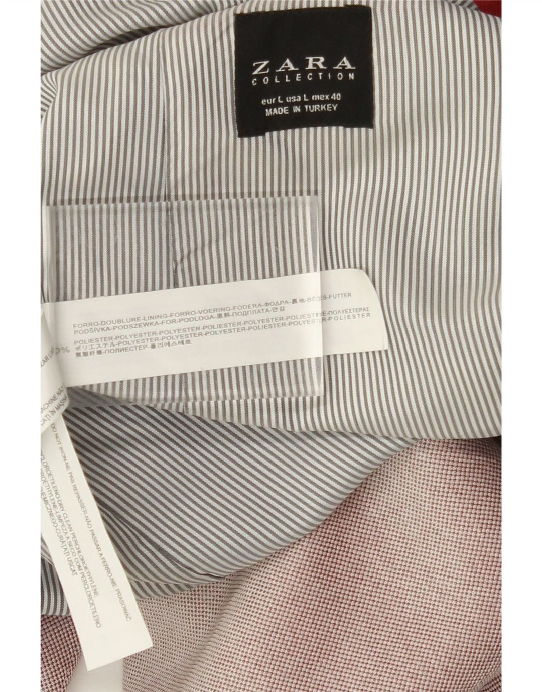 ZARA Mens 2 Button Blazer Jacket UK 40 Large Pink Polyester