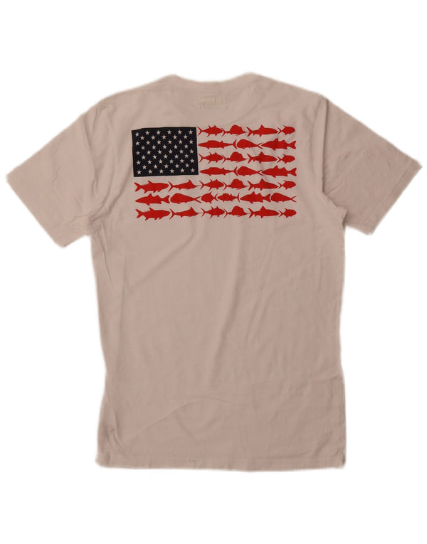 COLUMBIA Camiseta gráfica para hombre Top Small White Cotton USA