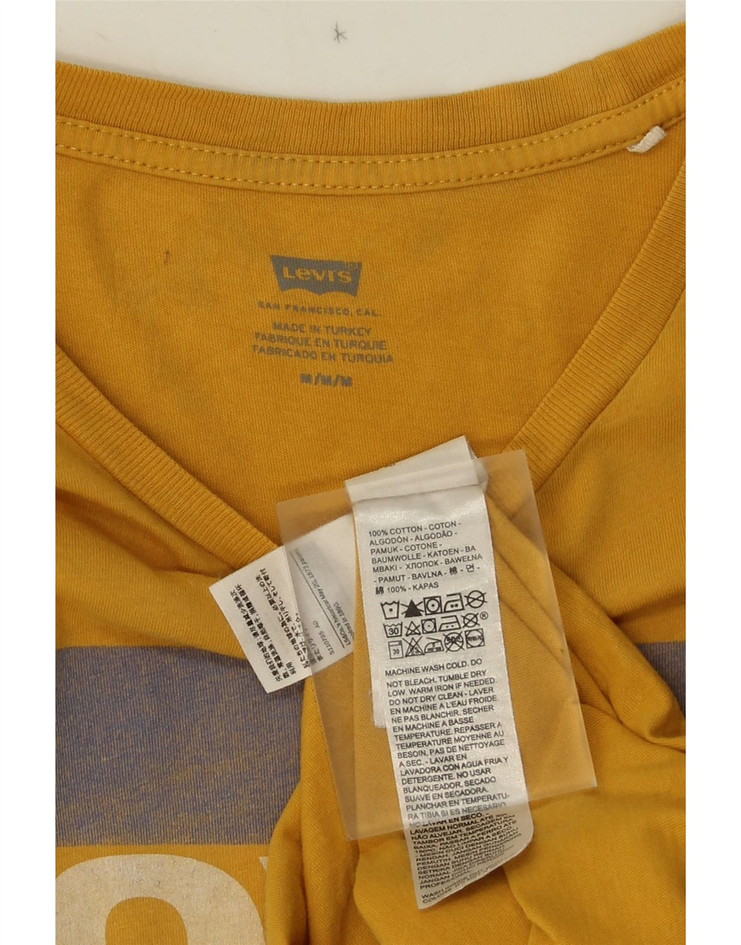 Levi's Hombre Camiseta Gráfica Top Algodón Colorblock Amarillo Medio