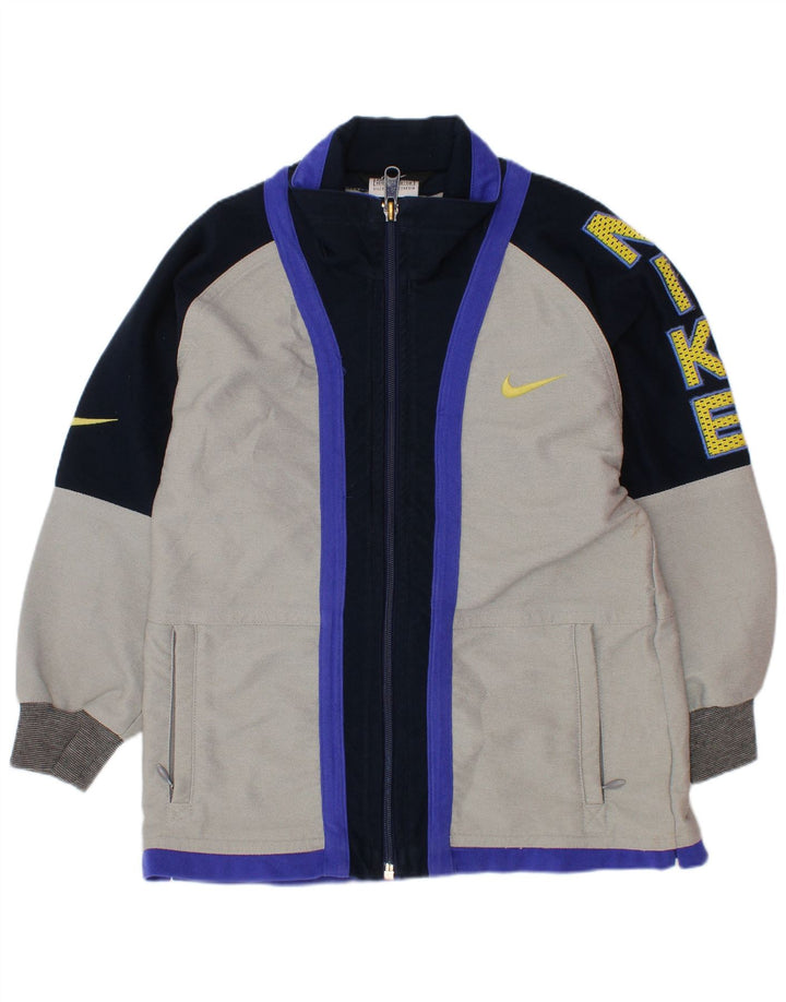 NIKE - Chaqueta de chándal con gráfico para niños, 5-6 años, color gris medio