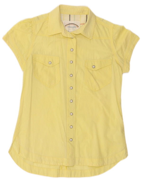 Wrangler Camisa de manga corta para mujer UK 10 Small Amarillo Algodón