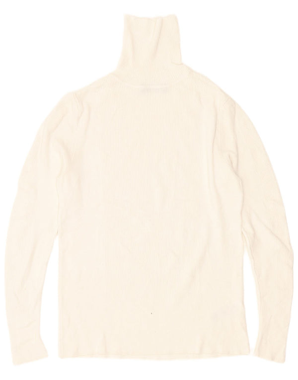 Marks & Spencer Suéter tipo jersey con cuello alto para mujer UK 44 Medium White