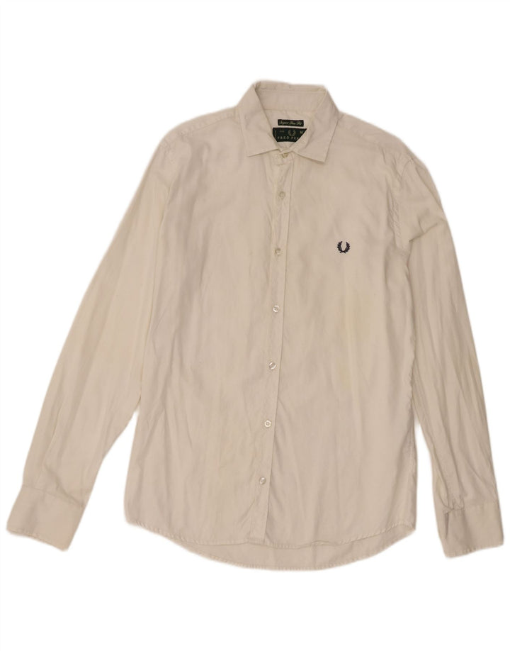 Fred Perry Camisa Extra Slim Fit De Algodón Blanco Medio