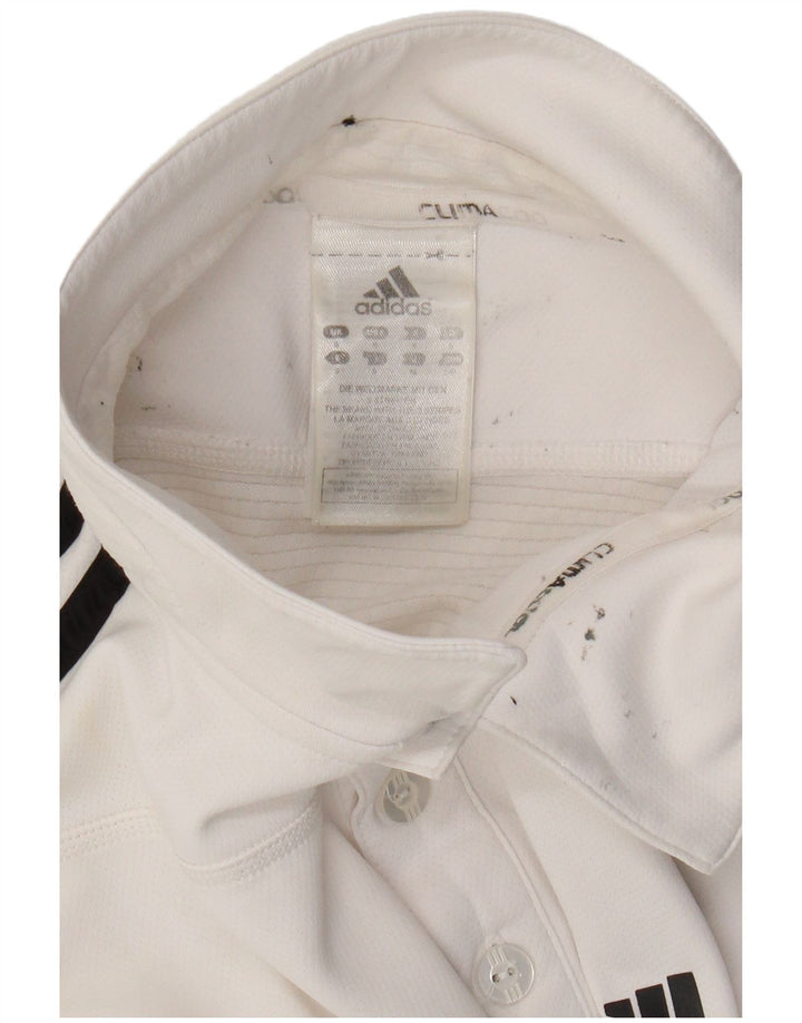 Adidas Mens Climacool Polo Shirt Pequeño Blanco Poliéster