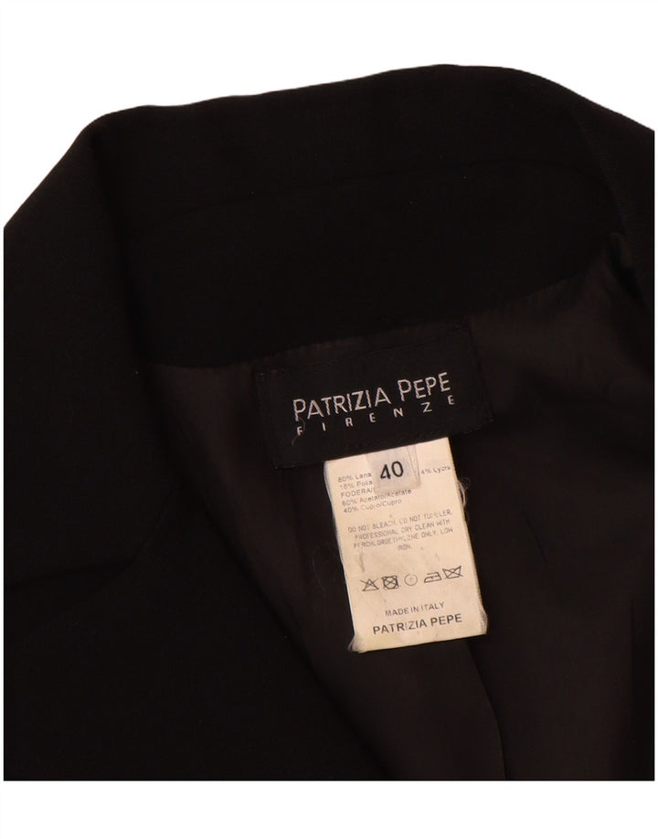 Patrizia Pepe Chaqueta Blazer De 1 Botón Para Mujer IT 40 Small Lana Negra