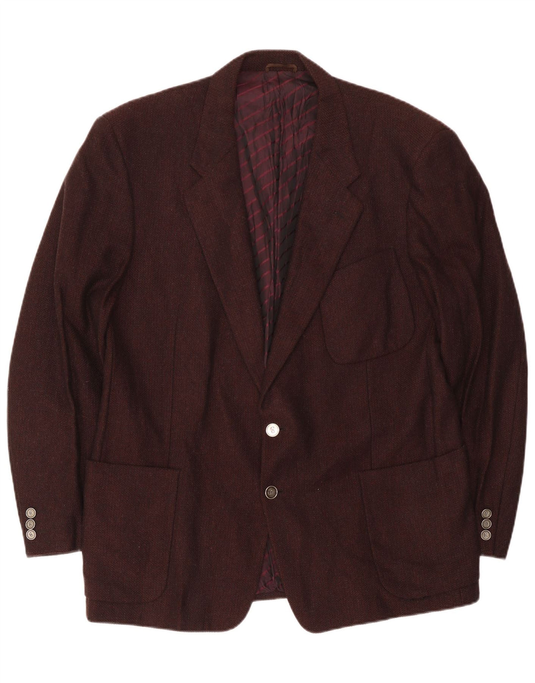 Cerruti 1881 Chaqueta tipo blazer con 2 botones para hombre, talla 40, talla grande, lana de cordero marrón