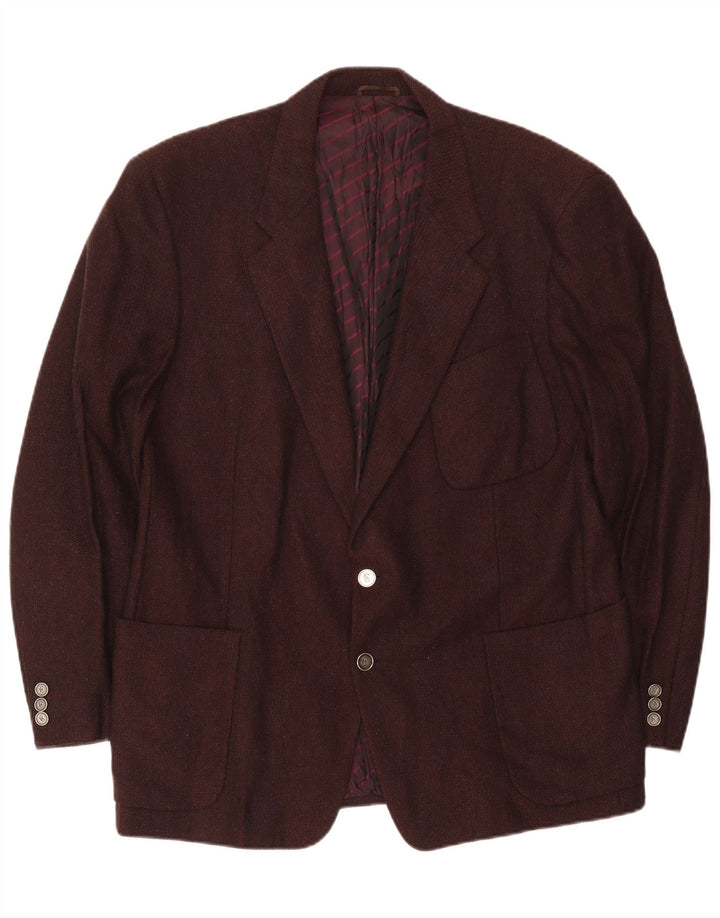 Cerruti 1881 Chaqueta tipo blazer con 2 botones para hombre, talla 40, talla grande, lana de cordero marrón