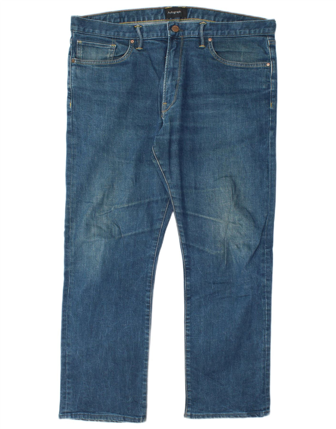 Marks & Spencer Jeans rectos autógrafos para hombre W36 L27 Algodón azul