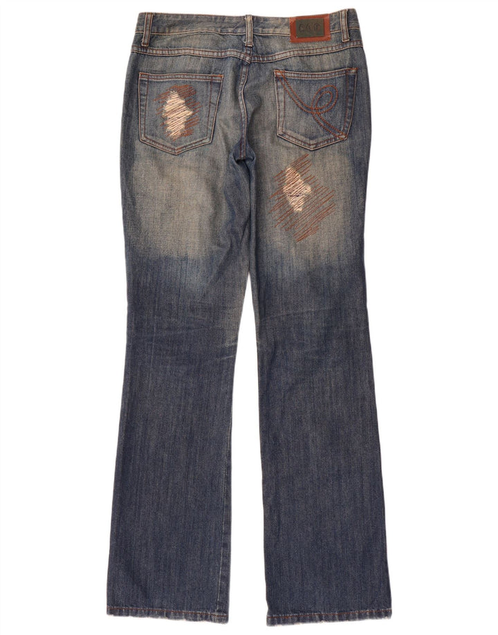 Elisa Landri Jeans desgastados con corte de bota para mujer IT 44 Medium W30 L35 Azul