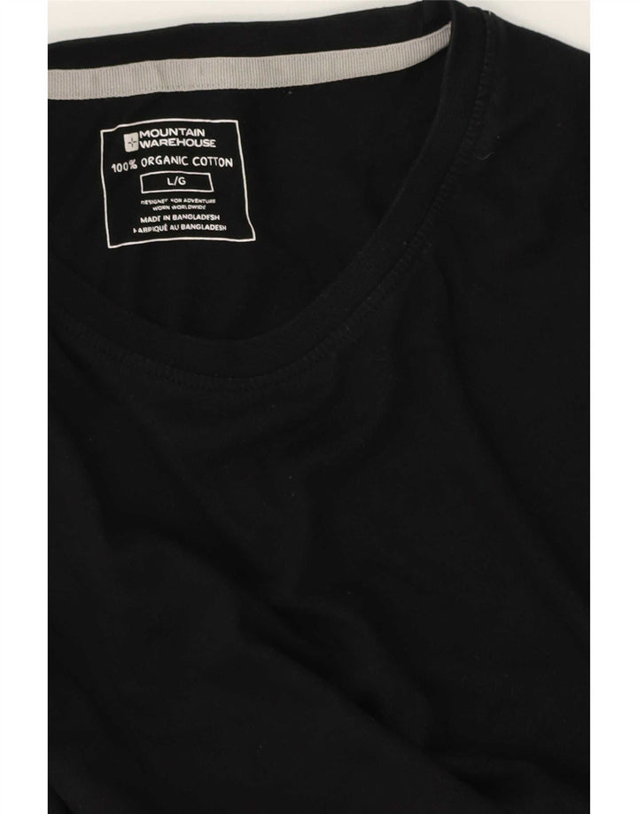 Camiseta para hombre de manga larga de algodón negro grande de Mountain Warehouse