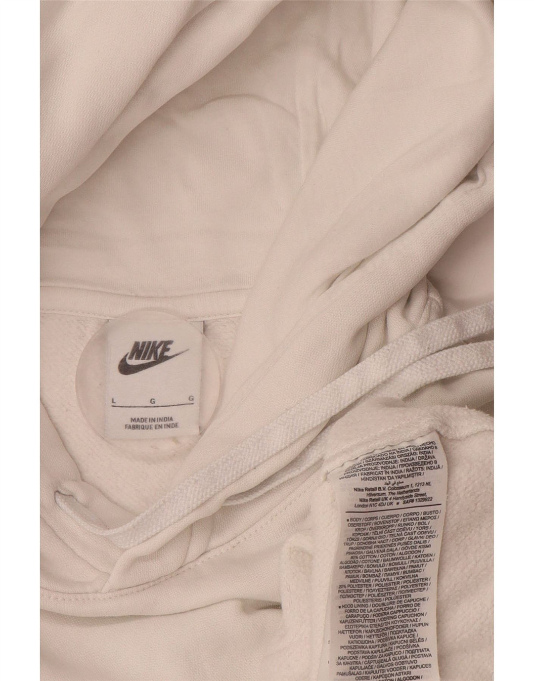 Nike - Sudadera con capucha para hombre, talla grande, algodón blanco