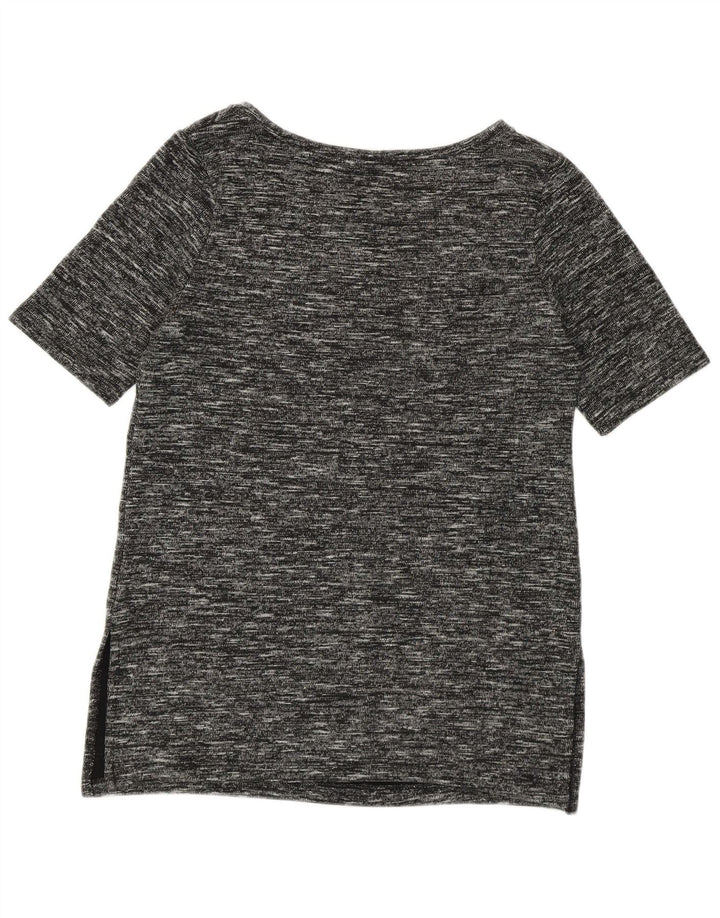 Benetton Camiseta Larga Para Mujer UK 44 Medium Black Moteado