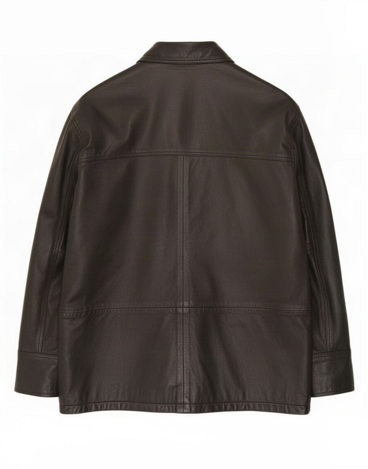 Vintage hombres chaqueta de cuero Reino Unido 40 grande negro