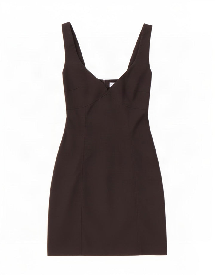 Zara Mujer Mini Vestido Vaina Sin Mangas UK 42 Mediano Poliéster Negro