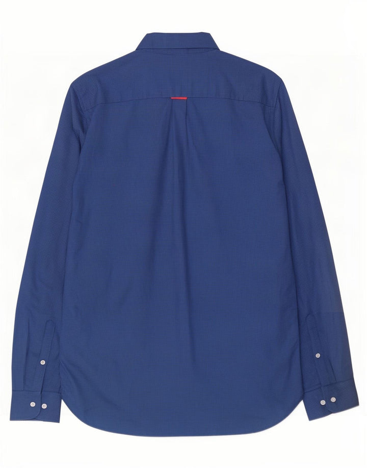 Camisa Superdry para hombre de algodón a cuadros en azul marino mediano