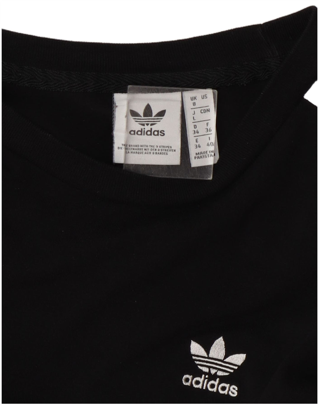 Adidas Mujer Top Manga Larga UK 8 Small Negro