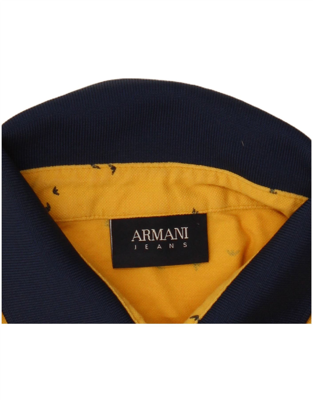 ARMANI JEANS Polo con estampado abstracto y bloques de color amarillo medio