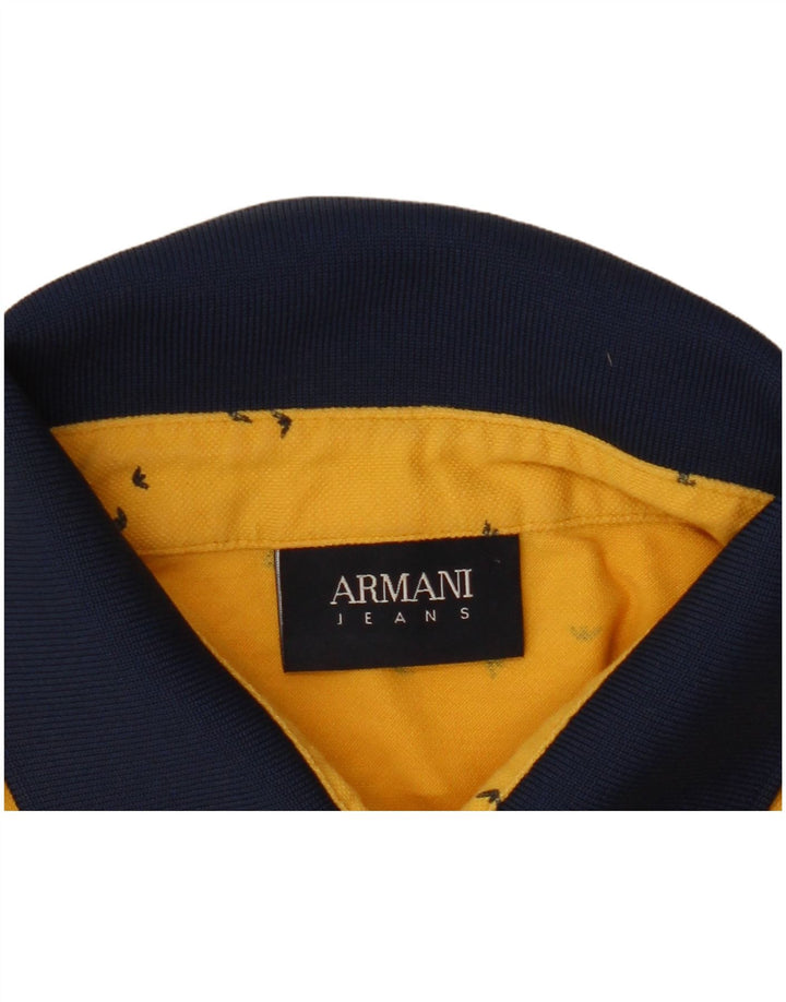 ARMANI JEANS Polo con estampado abstracto y bloques de color amarillo medio