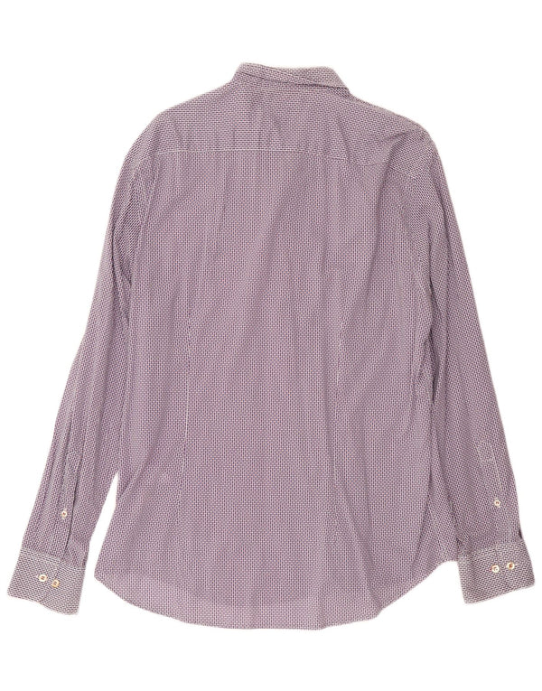 Fred Perry Camisa Slim Fit Para Hombre 2XL Algodón Geométrico Azul Marino