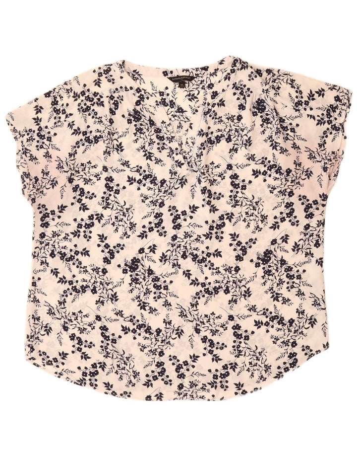 BANANA REPUBLIC Blusa para Mujer Top UK 40 XL Off White Floral