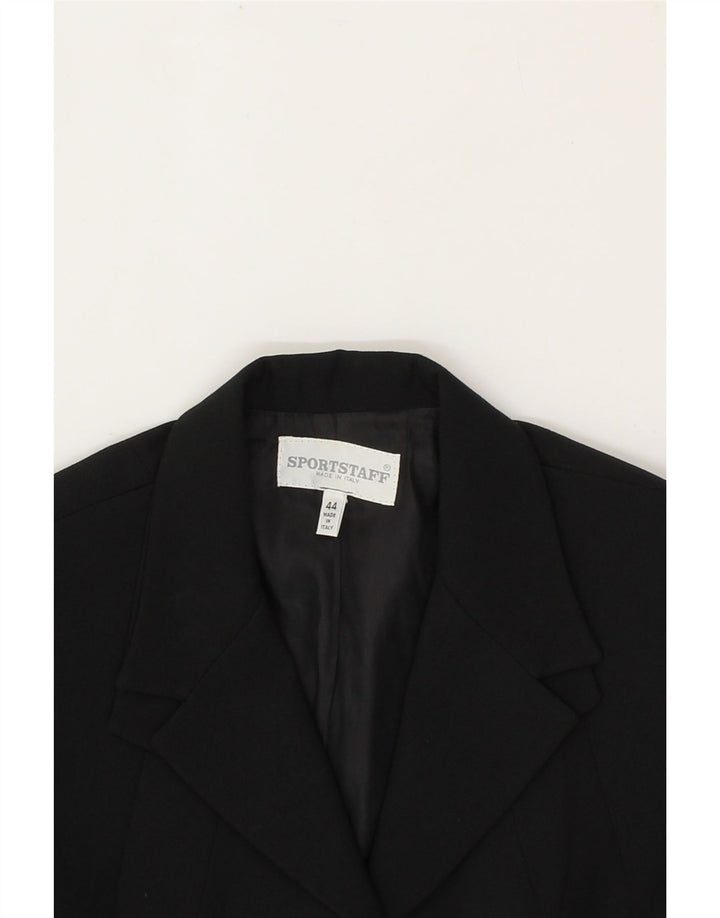 SPORTSTAFF Womens 4 Button 3/4 Sleeve Blazer Jacket IT 44 Medium Black Vintage Sportstaff and Second-Hand Sportstaff from Messina Hembry 