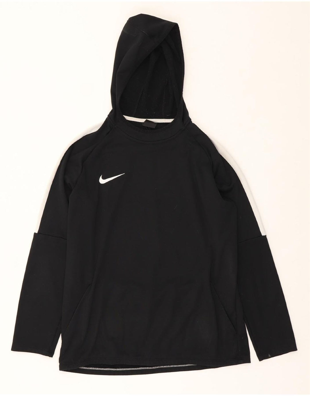NIKE Sudadera con capucha Dri Fit para hombre, talla grande, color negro, poliéster