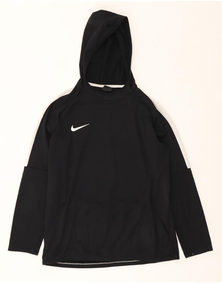 NIKE Sudadera con capucha Dri Fit para hombre, talla grande, color negro, poliéster