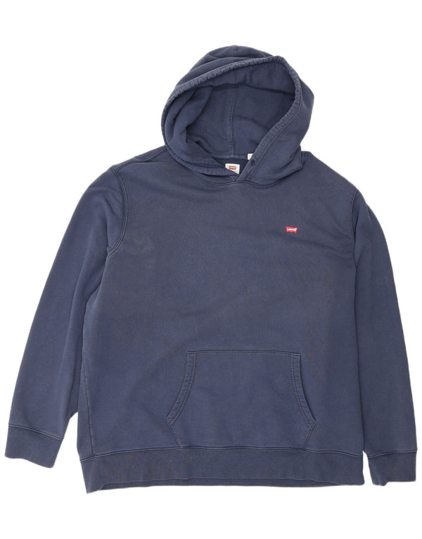Levi's Jersey con capucha estándar para hombre 2XL Algodón azul marino