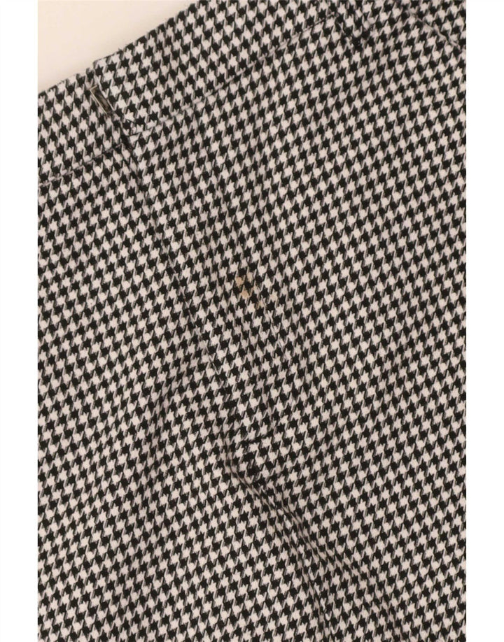 Zara Mujer Pantalones Cortos Chinos Pequeños W26 Pata De Gallo Negro