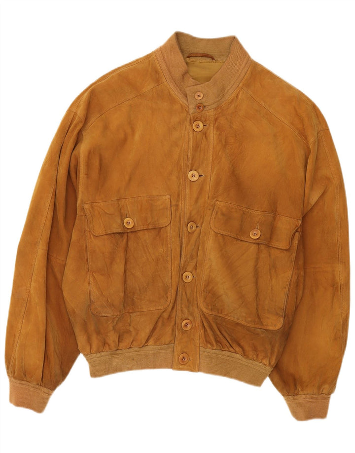 Vittorio Forti Chaqueta bomber de ante para hombre IT 50 Cuero beige grande