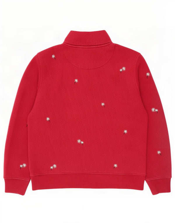Crew Clothing - Sudadera con cuello y cremallera para mujer, talla 40, talla mediana, color rosa floral
