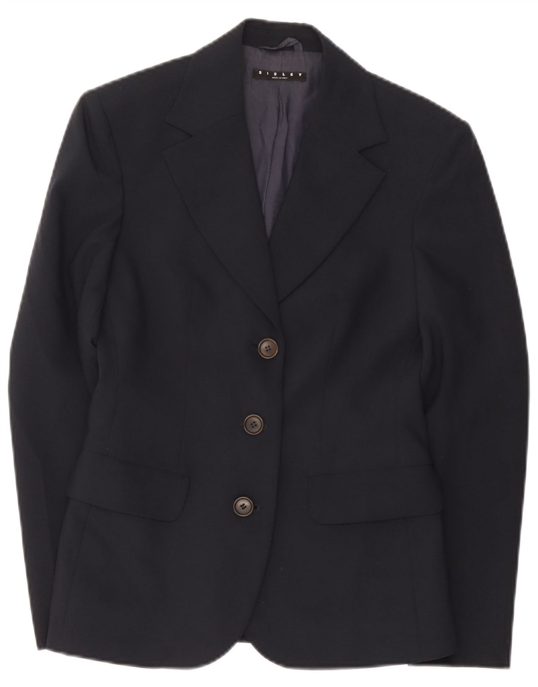 Sisley Chaqueta tipo blazer de 3 botones para mujer IT 40 Small Poliéster azul marino