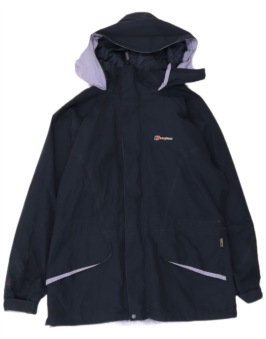 Berghaus Chaqueta impermeable con capucha para hombre UK 40 Large Poliéster azul marino