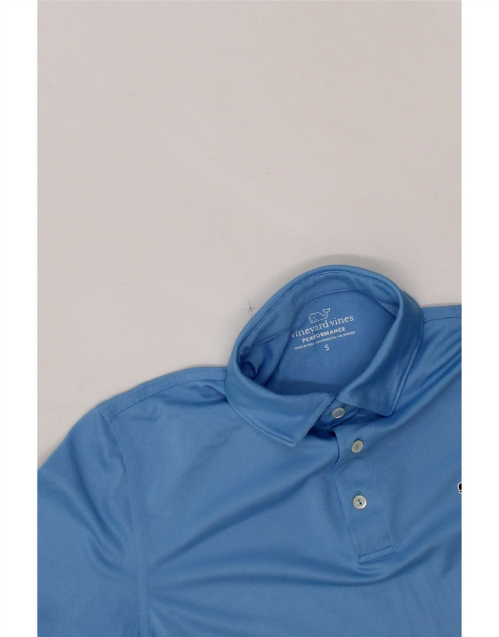 VINEYARD VINES Mens Polo Shirt Small Blue Polyester Vintage Vineyard Vines and Second-Hand Vineyard Vines from Messina Hembry 