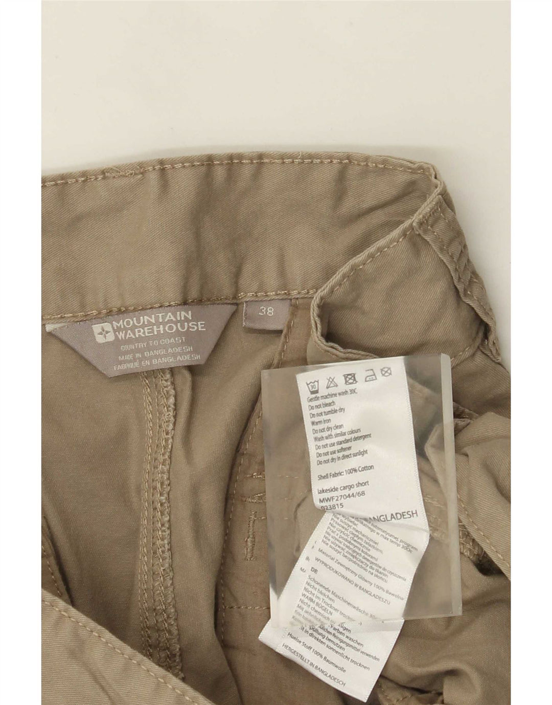 Pantalones cortos tipo cargo para hombre Mountain Warehouse W38 XL Algodón caqui