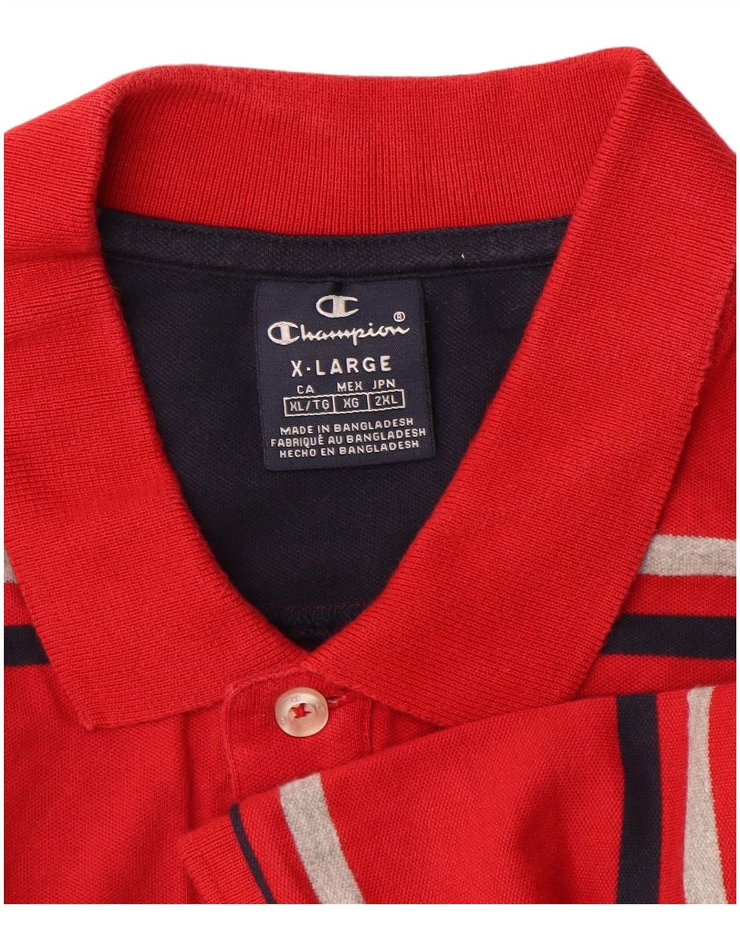 Champion Polo Hombre XL Rayas Rojas