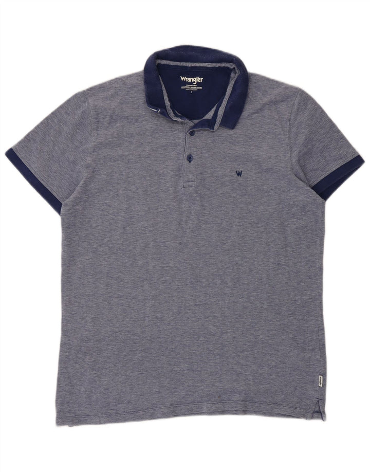 Wrangler Polo para hombre grande de algodón azul marino